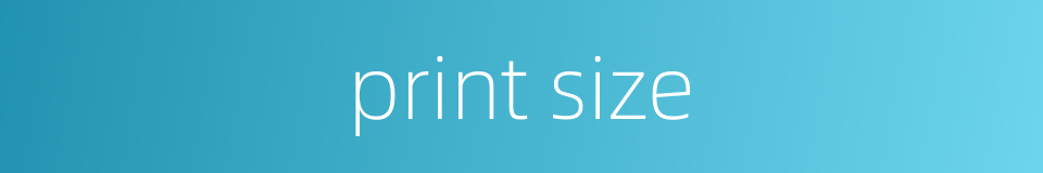 print size的同义词
