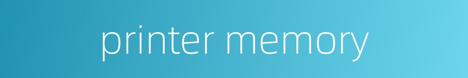 printer memory的同义词