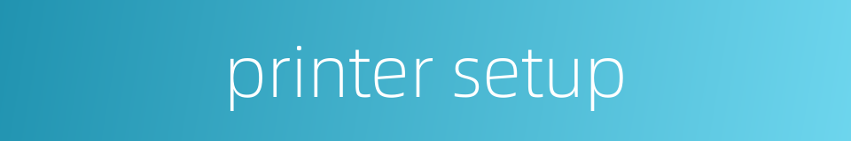 printer setup的同义词