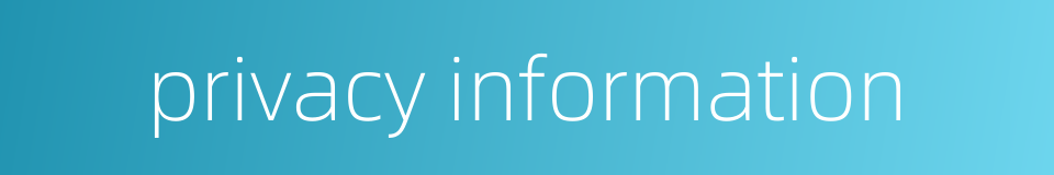 privacy information的同义词