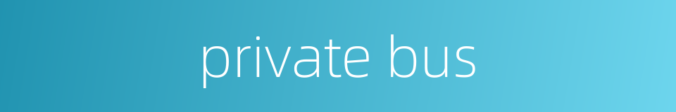 private bus的同义词
