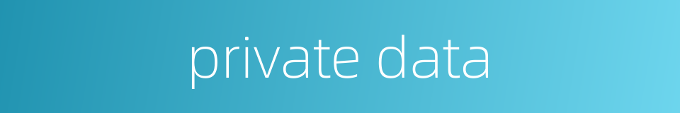 private data的同义词