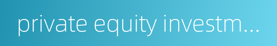 private equity investment的同义词