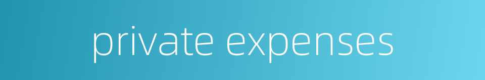 private expenses的同义词