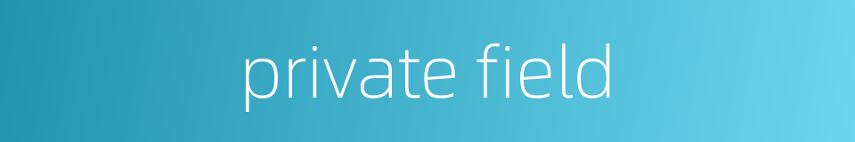 private field的同义词