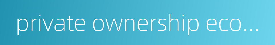 private ownership economy的同义词