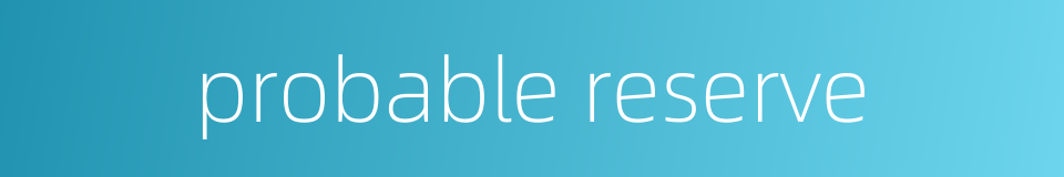 probable reserve的同义词