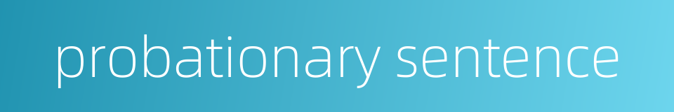 probationary sentence的同义词