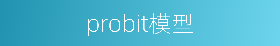 probit模型的同义词