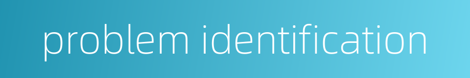problem identification的同义词