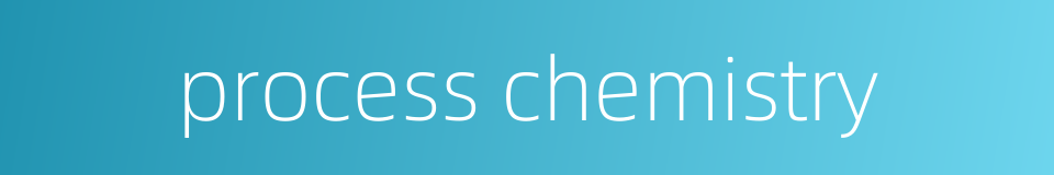 process chemistry的同义词