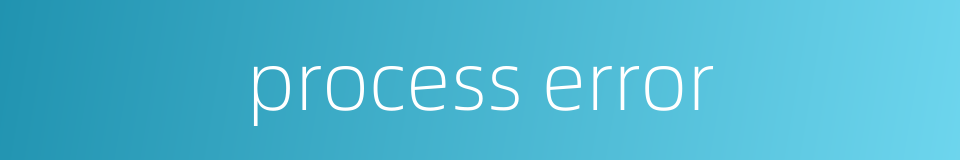 process error的同义词