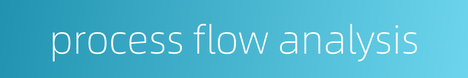 process flow analysis的同义词