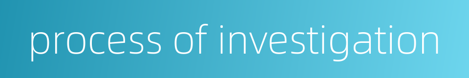 process of investigation的同义词