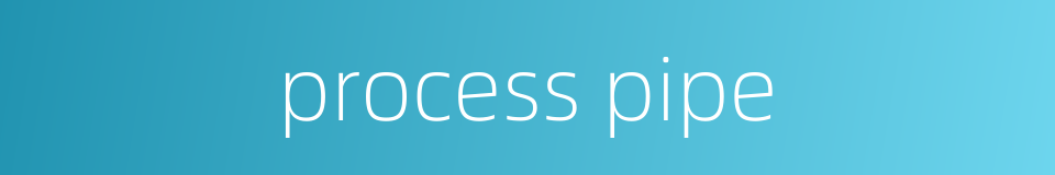 process pipe的同义词