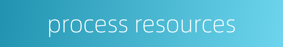 process resources的同义词