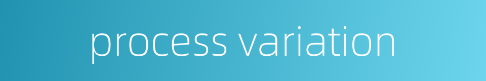 process variation的同义词