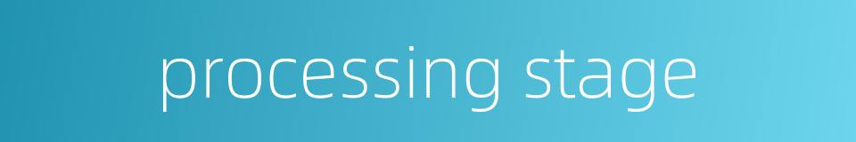 processing stage的同义词