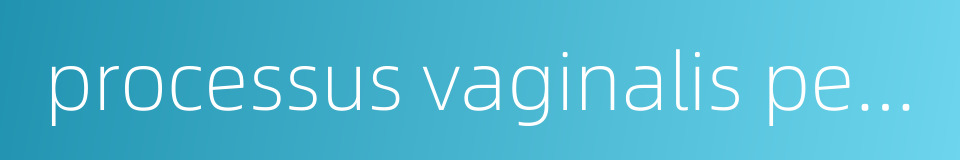 processus vaginalis peritonaei的同义词