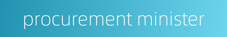 procurement minister的同义词