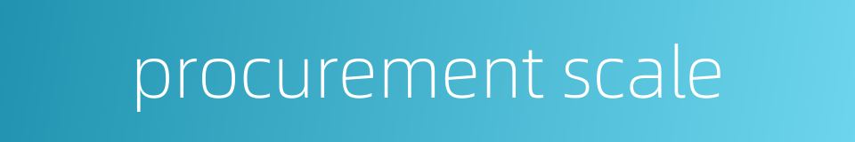 procurement scale的同义词