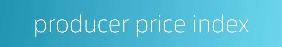 producer price index的同义词