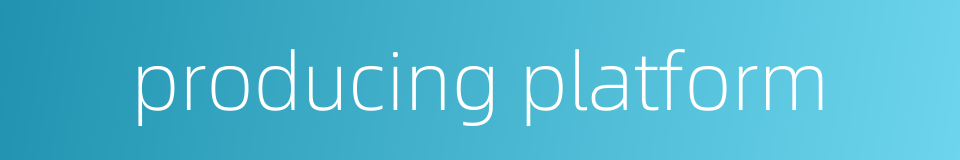 producing platform的同义词