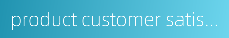product customer satisfaction pcs的同义词