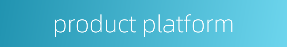 product platform的同义词
