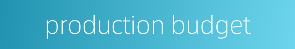 production budget的同义词