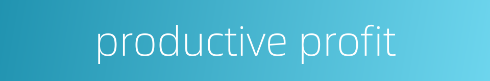 productive profit的同义词
