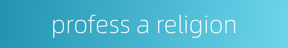 profess a religion的同义词