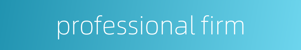 professional firm的同义词