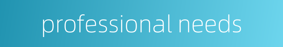 professional needs的同义词