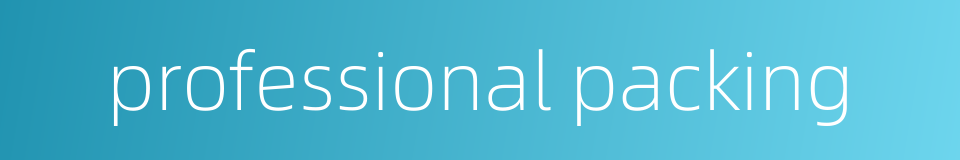 professional packing的同义词