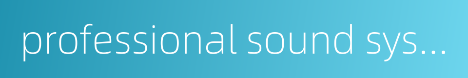 professional sound system的同义词