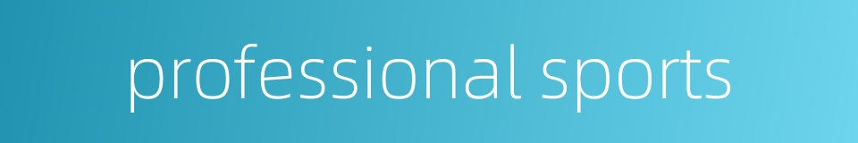 professional sports的同义词