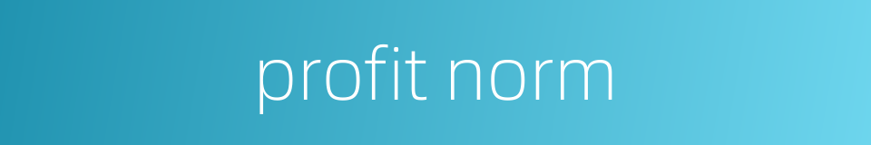 profit norm的同义词