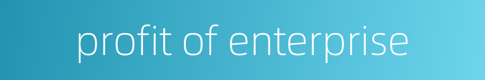 profit of enterprise的同义词