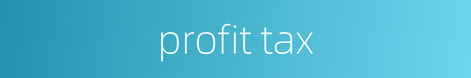 profit tax的同义词