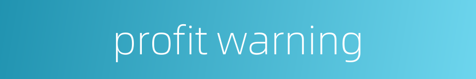 profit warning的同义词