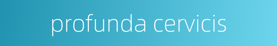 profunda cervicis的同义词