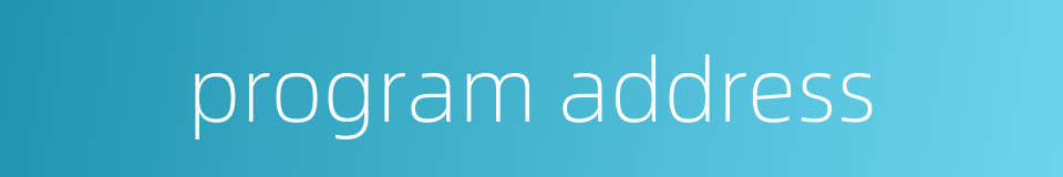 program address的同义词