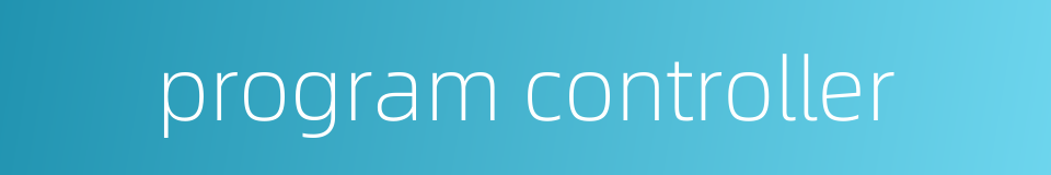 program controller的同义词