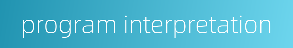 program interpretation的同义词