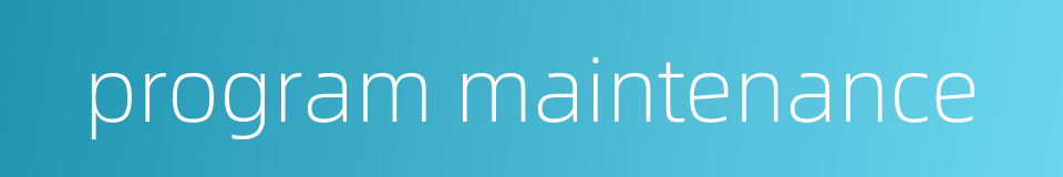 program maintenance的同义词