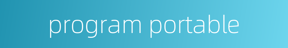 program portable的同义词