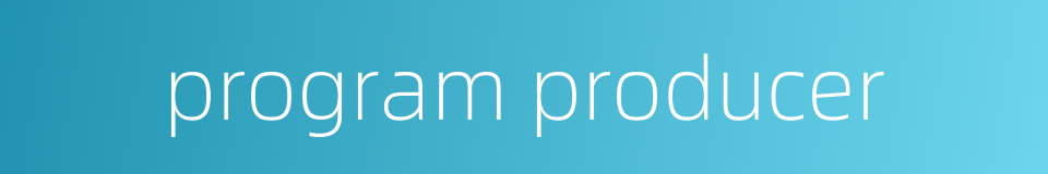 program producer的同义词