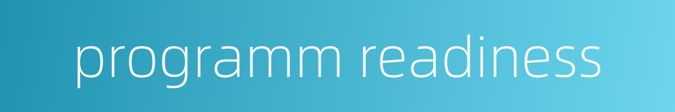 programm readiness的同义词