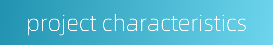 project characteristics的同义词